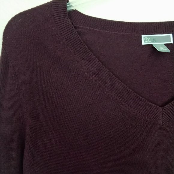 Chelsea28 Maroon Tier Ruffled Sleeve Sweater S - Picture 9 of 14